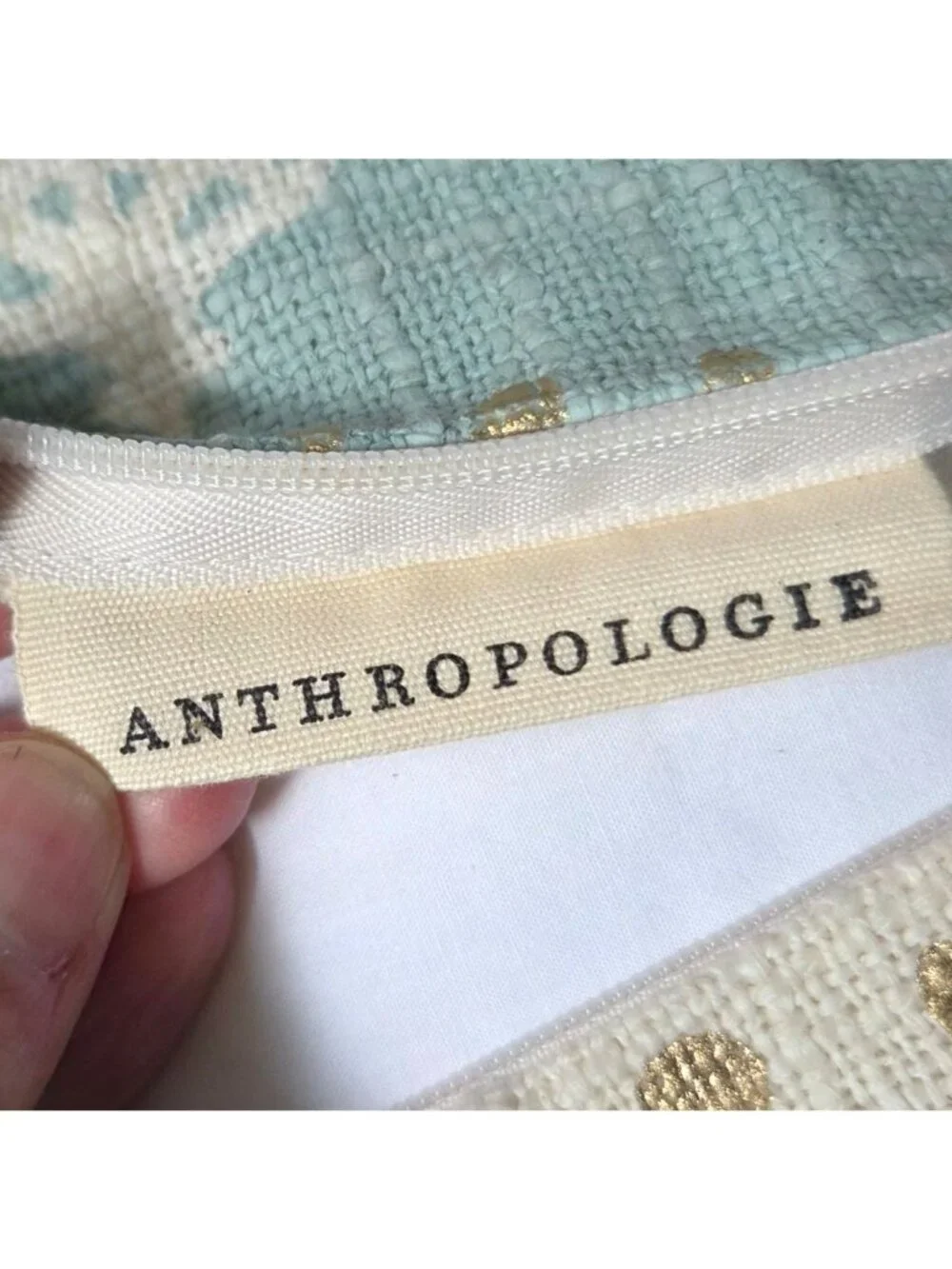 Anthropologie Pillow Blue Metallic 12